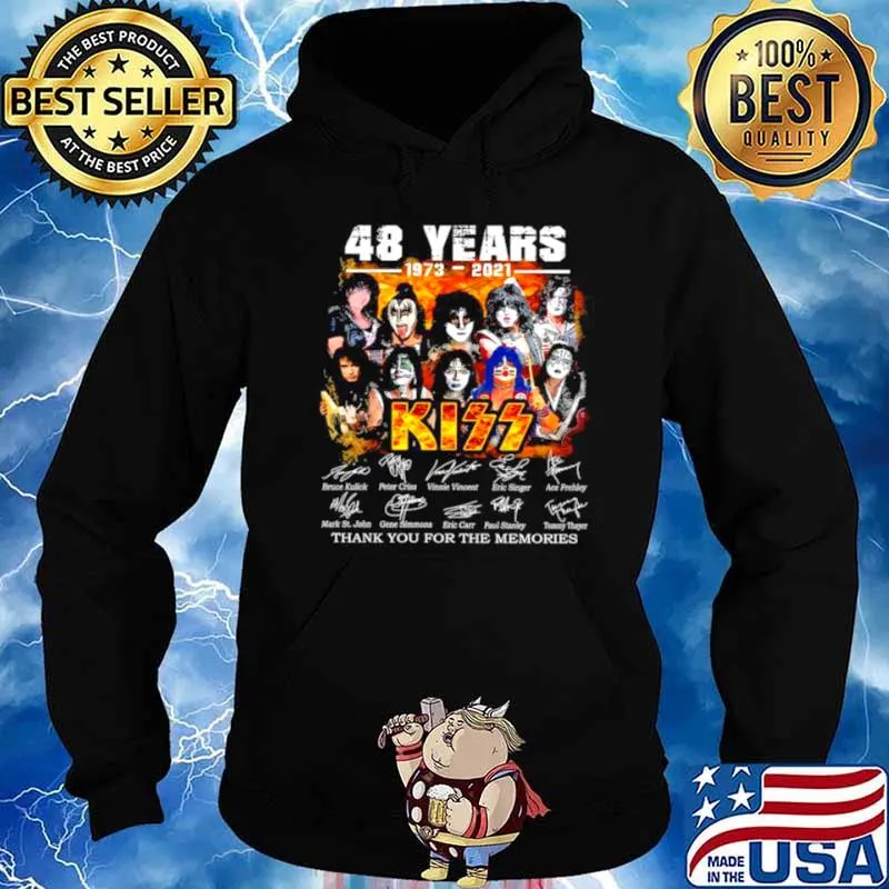 48 Years 1973 2021 Kiss Thank You For The Memories Signatures Shirt Hoodie