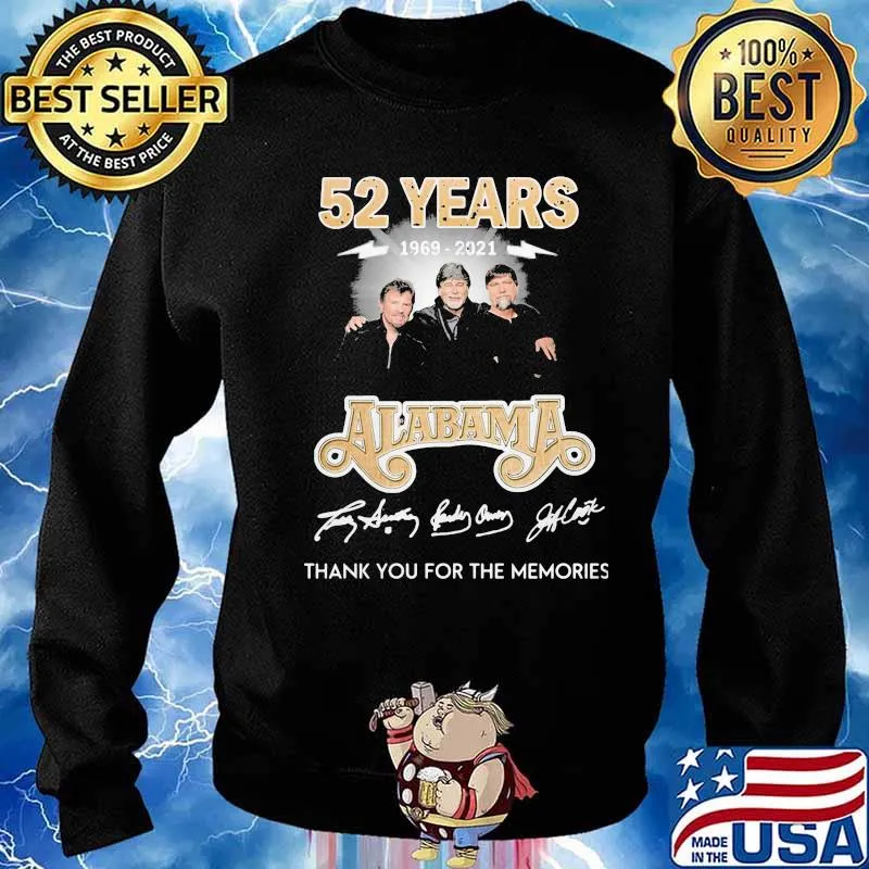 52 Years 1969 2021 Alabama Thank You For The Memories Shirt Sweater