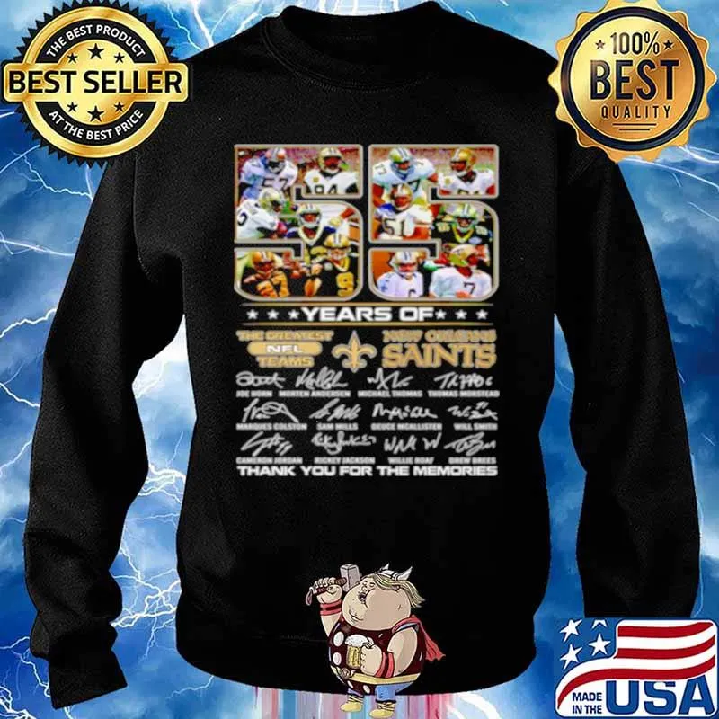 55 Years Of The Greatest Nfl Teams New Orleans Saints Thank You For The Memories Signature Shirt Sweater