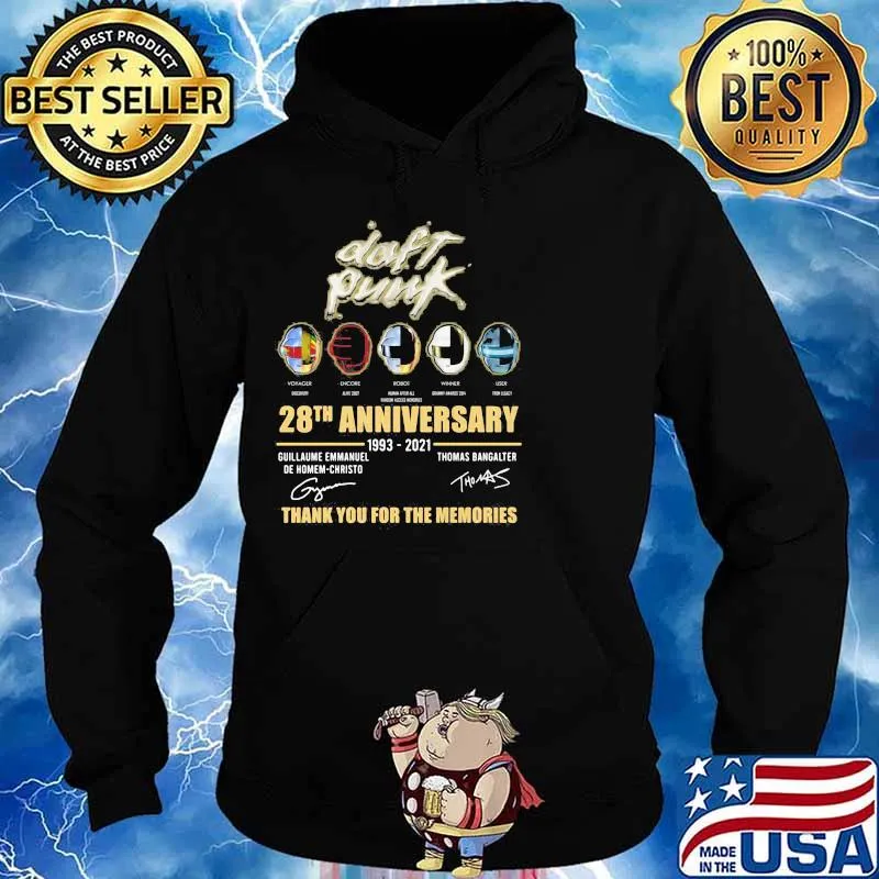Daft Punk 28th Anniversary 1993 2021 Thank You For The Memories Shirt Hoodie