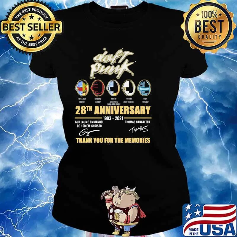 Daft Punk 28th Anniversary 1993 2021 Thank You For The Memories Shirt Ladies tee