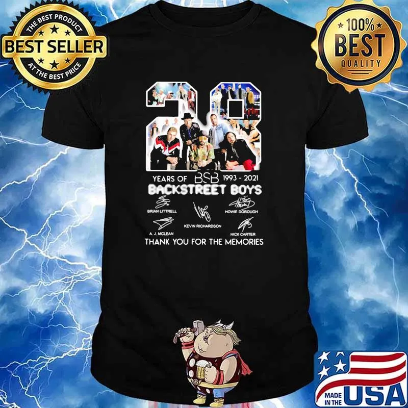 28 years of 1993 2021 backstreet boys thank you for the memories signature shirt
