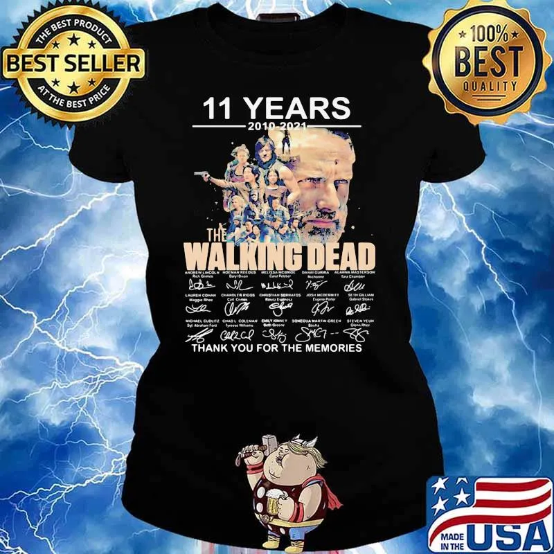 11 Years 2010 2021 The Walking Dead Thank You For The Memories Signature Shirt Ladies tee