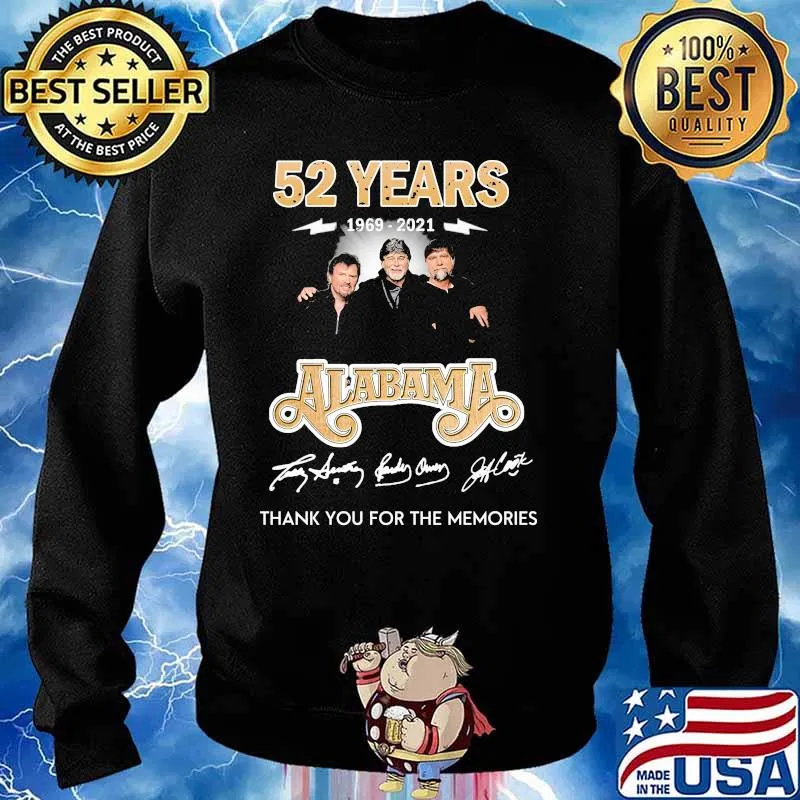 52 Years 1969-2021 Alabama Thank You For The Memories Shirt Sweater