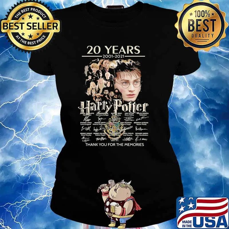 20 Years 2001 2021 Harry Potter Thank You For The Memories Signature Shirt Ladies tee
