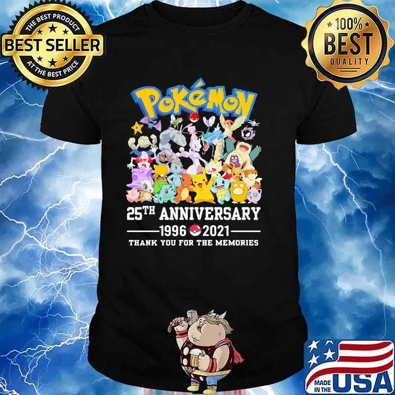 Pokemon 25th Anniversary 1996 2021 Thank You For The Memories Shirt