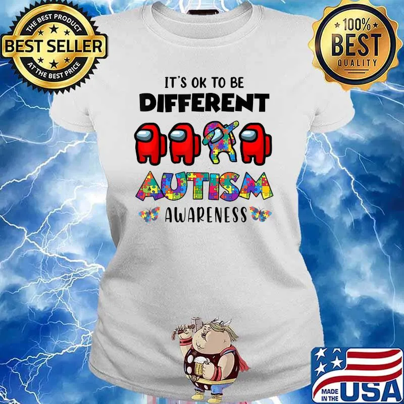 A Mong Us It's Okay To Be Different Autism Awareness Shirt Ladies tee