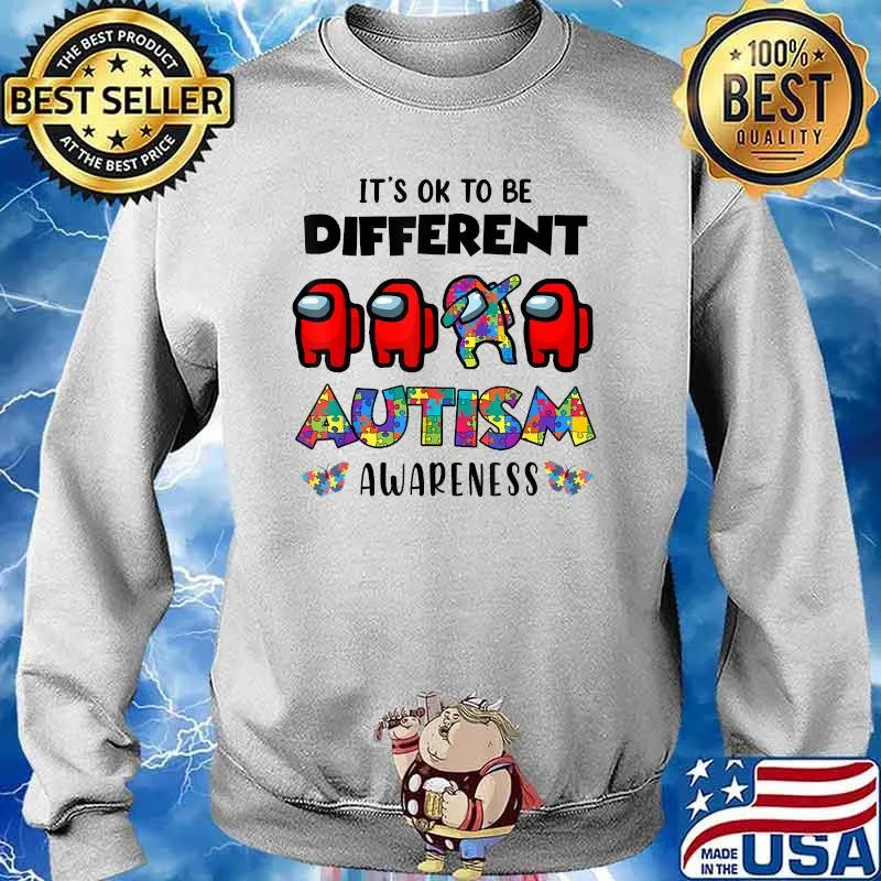 A Mong Us It's Okay To Be Different Autism Awareness Shirt Sweater