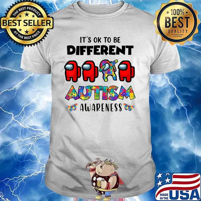 A Mong Us It's Okay To Be Different Autism Awareness Shirt
