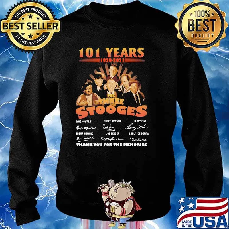 101 Years 1920 2021 The Three Stooges Thank You For The Memories Signature Shirt Sweater
