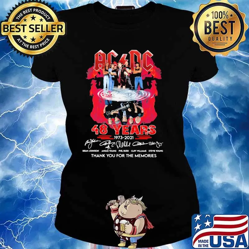 AC DC 48 Anniversary Thank You For The Memories Signature Shirt Ladies tee