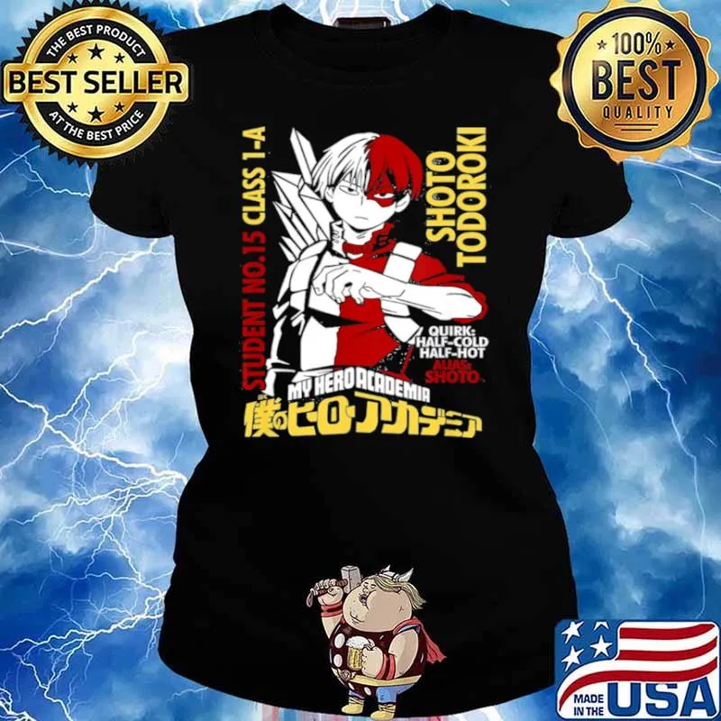 Academia My Heros Todoroki Shirt Ladies tee