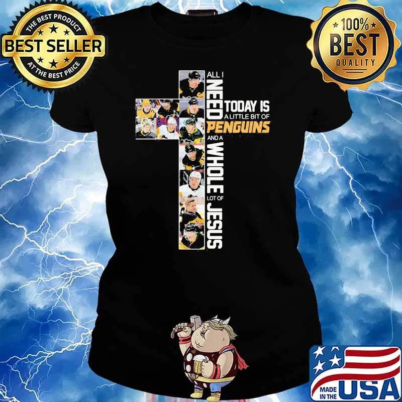 All I Need Today Is A Little Of Penguins And A Whole Lot Of Jesus Shirt Ladies tee