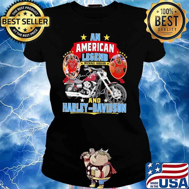 An American Legend Michael Jordan And Harley Davidson Signature Shirt Ladies tee
