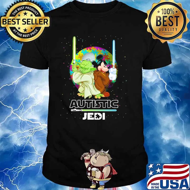 Autistic Jedi Yoda And Mickey Mouse Shirt