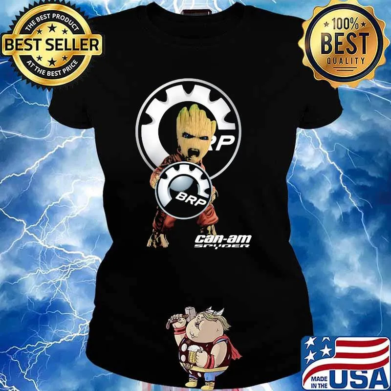 Baby Groot Hug Can Am Spyder Brp Logo Shirt Ladies tee