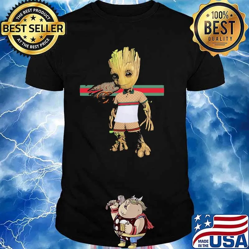 Baby Groot Wear Clothes Of Gucci Shirt