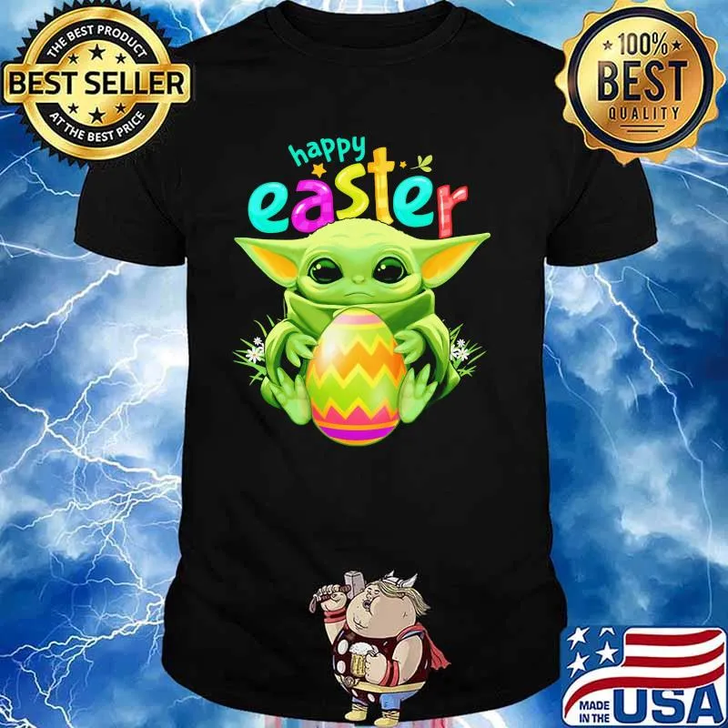 Baby Yoda Hug Egg Happy Easter Day Shirt