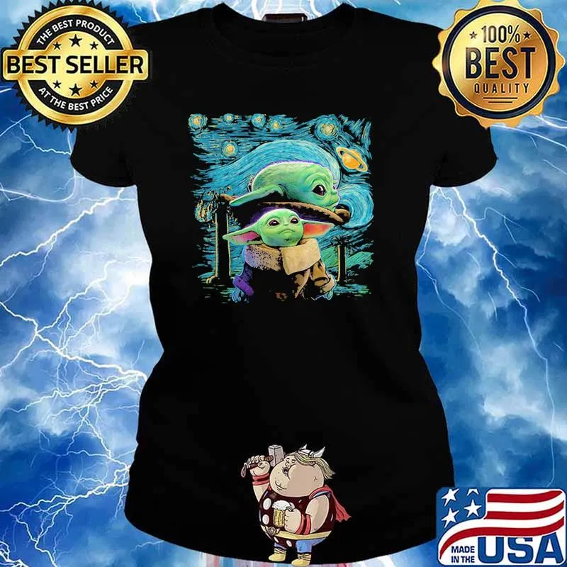 Baby Yoda In Night Star Wars Shirt Ladies tee