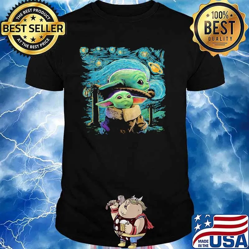 Baby Yoda In Night Star Wars Shirt