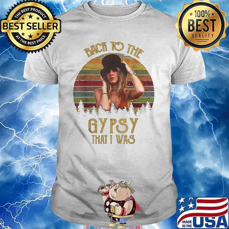 Back To The Gypsy That I Was Stevie Tees Nicks March Rock On Vintage Sunset Shirt