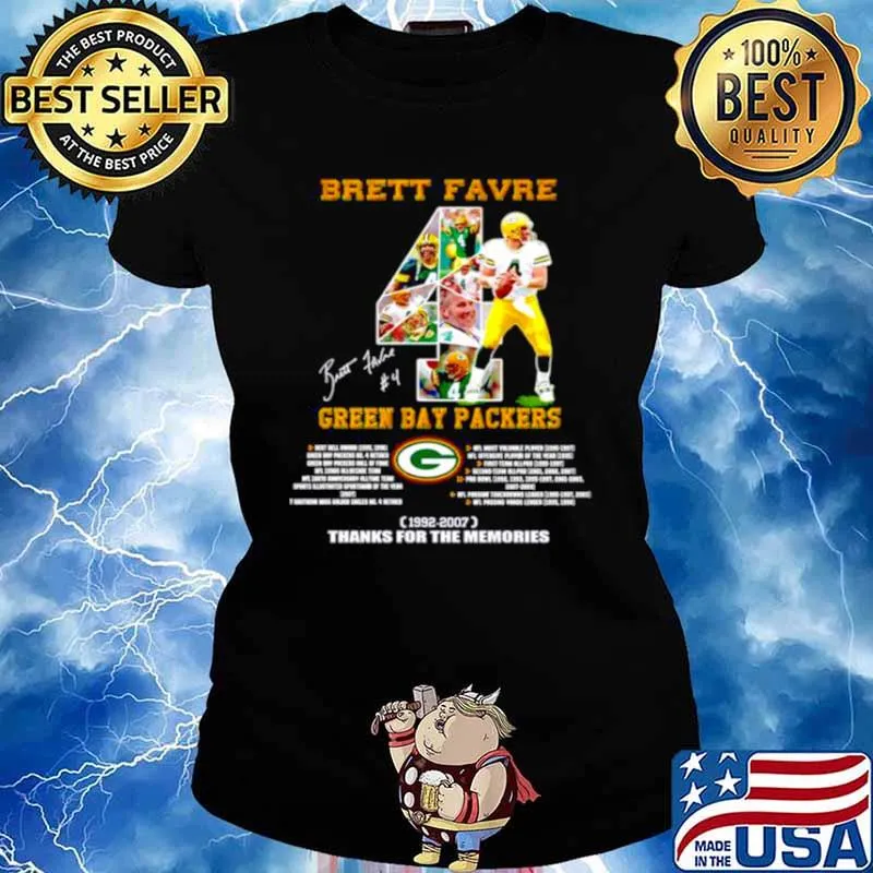 Brett Favre Green Bay Packers 1992 2007 thanks for the memoreis Ladies tee