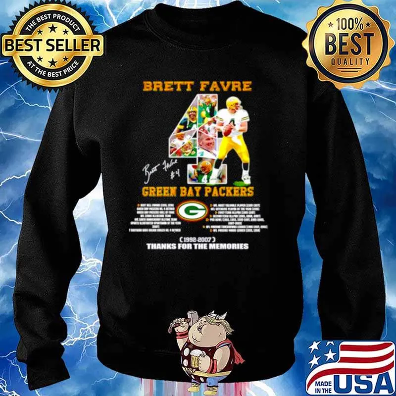 Brett Favre Green Bay Packers 1992 2007 thanks for the memoreis Sweater