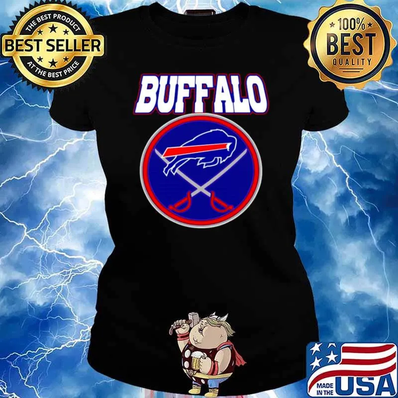 Buffalo Bills Buffalo Sabres X Bills Mash up Ladies tee