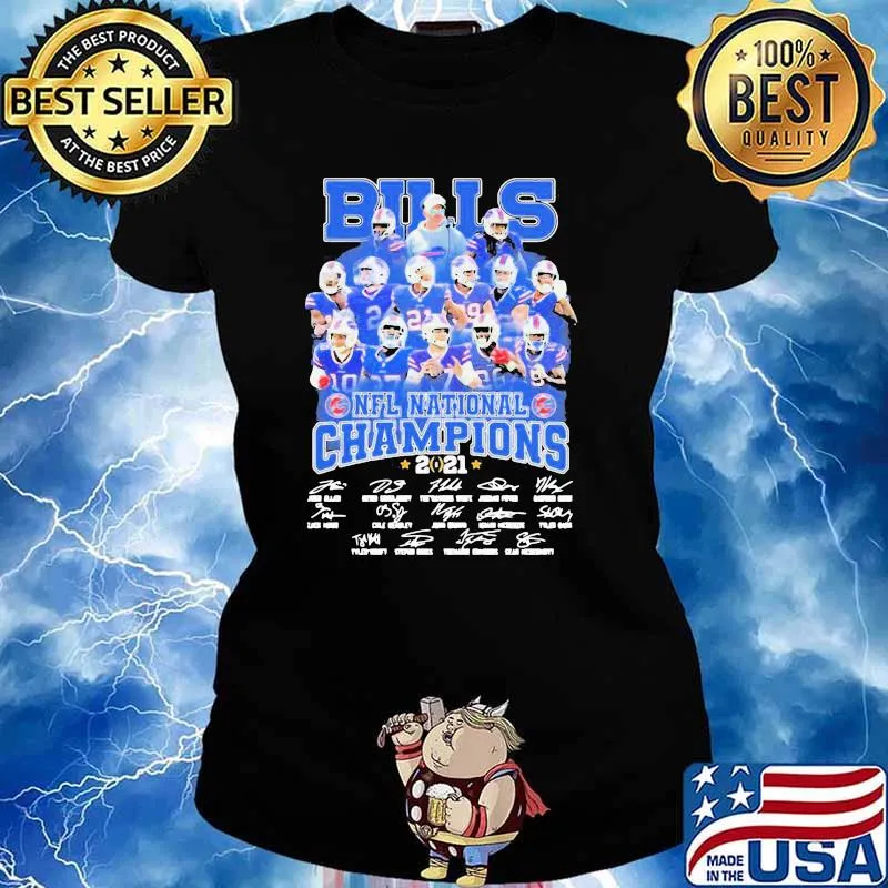 Buffalo Bills NFL National Champions 2021 Signatures Thanks Shirt Ladies tee