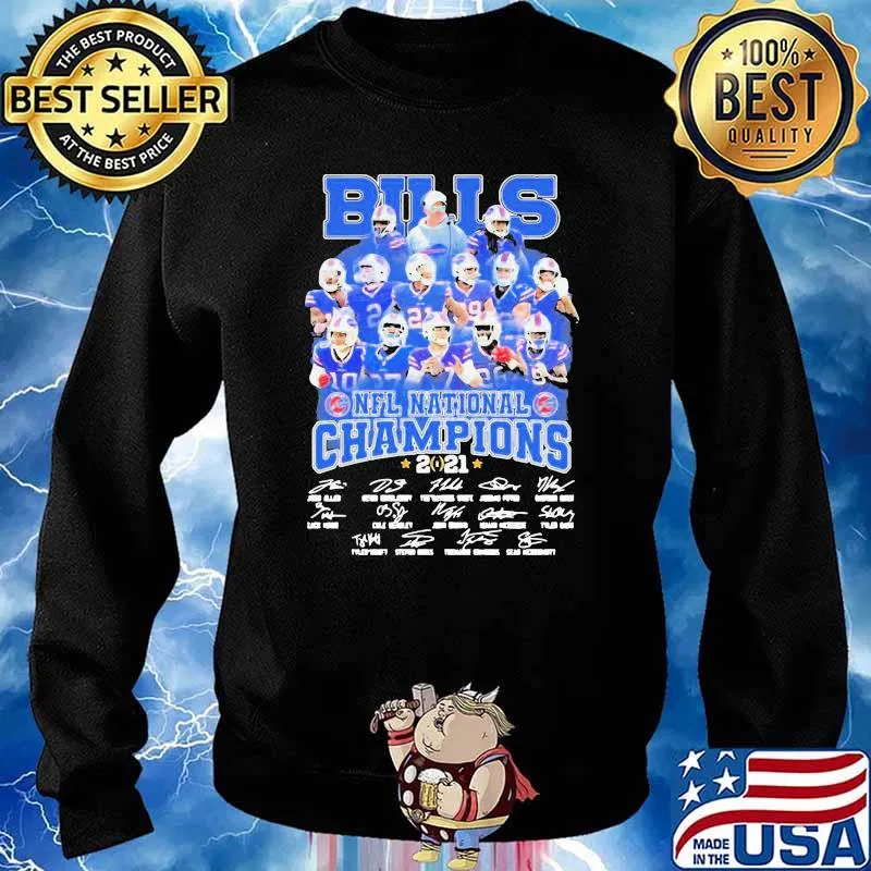 Buffalo Bills NFL National Champions 2021 Signatures Thanks Shirt Sweater
