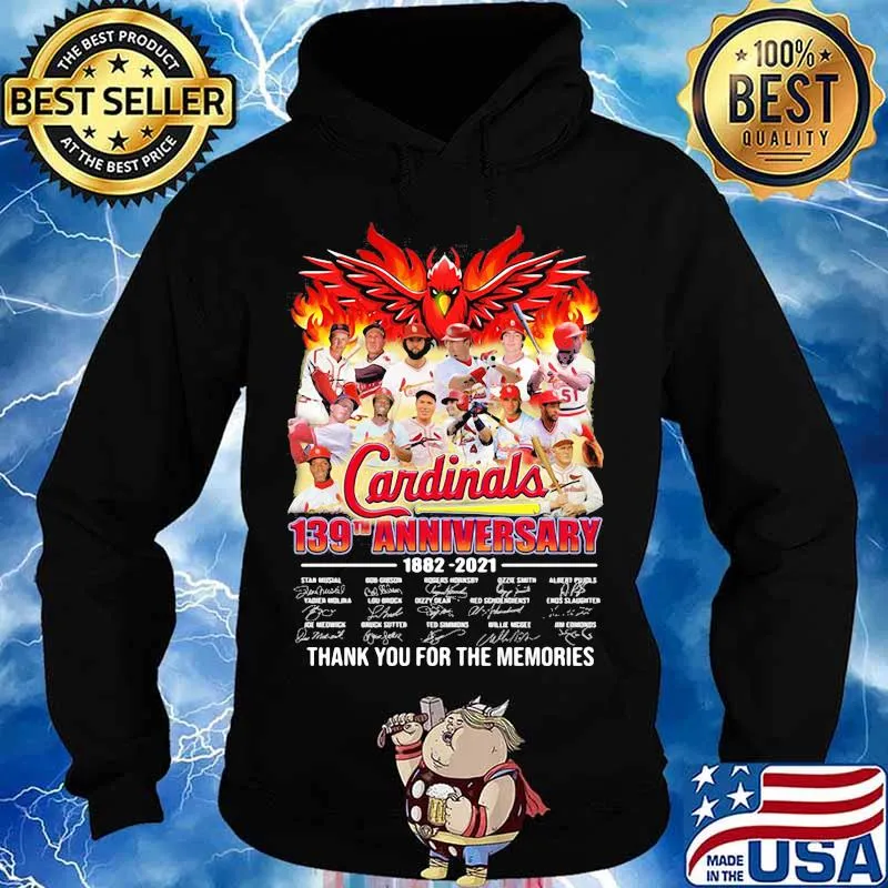 Cardinals 139th Anniversary 1882 2021 Signature Thank You For The Memories Shirt Hoodie