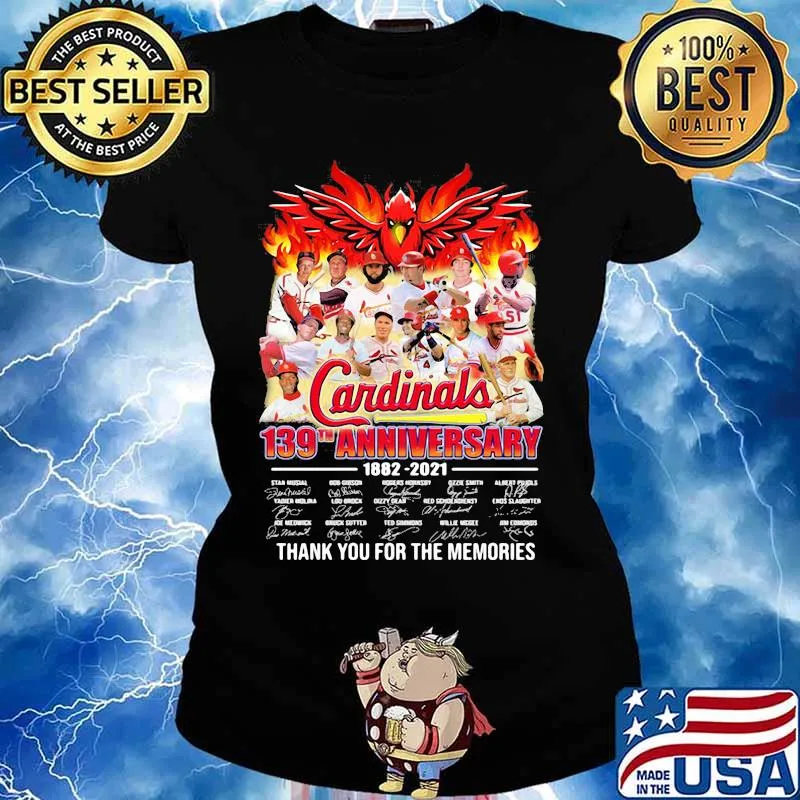 Cardinals 139th Anniversary 1882 2021 Signature Thank You For The Memories Shirt Ladies tee