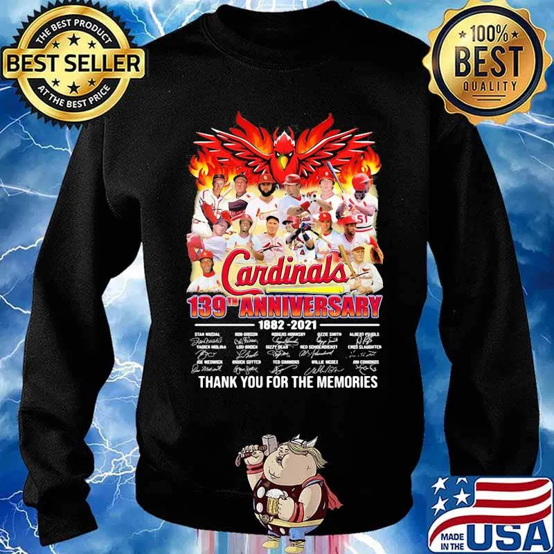 Cardinals 139th Anniversary 1882 2021 Signature Thank You For The Memories Shirt Sweater