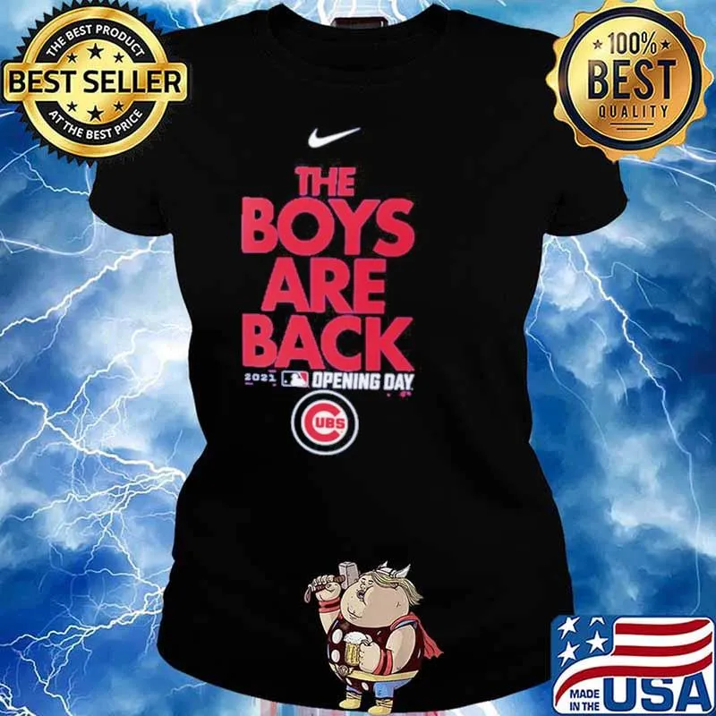Chicago Cubs Nike Royal 2021 Opening Day Phrase Ladies tee