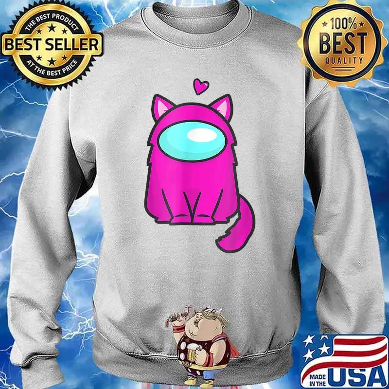 Cute Cat Astronaut A.Mong Me Or Us Nerdy Girl Gamer Shirt Sweater