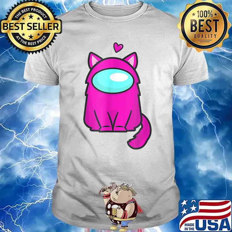 Cute Cat Astronaut A.Mong Me Or Us Nerdy Girl Gamer Shirt