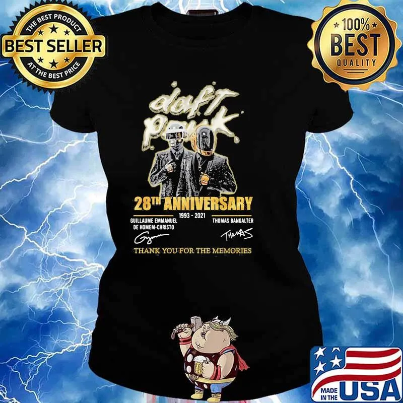 Daft Punk 28th Anniversary 1993 2021 Thank You For The Memories Signature Shirt Ladies tee