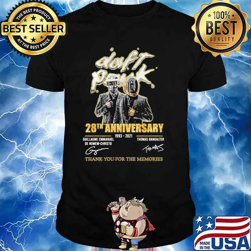 Daft Punk 28th Anniversary 1993 2021 Thank You For The Memories Signature Shirt