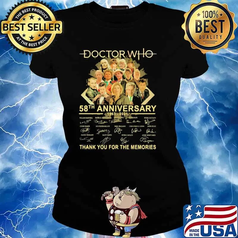 Doctor Who 58th Anniversary 1963 2021 Thank You For The Memories Signature Shirt Ladies tee