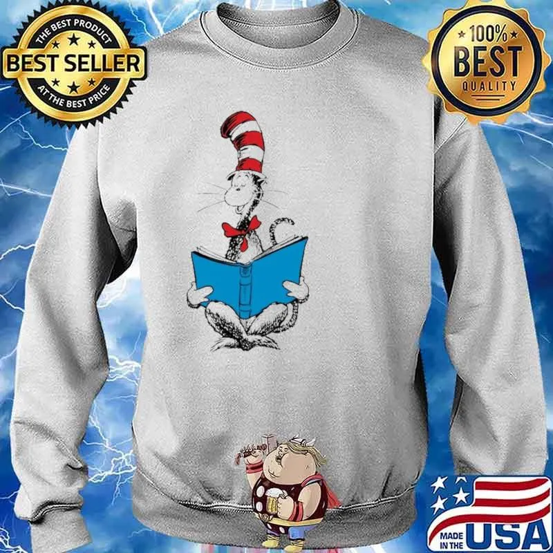 Dr. Seuss Reading Cat Shirt Sweater