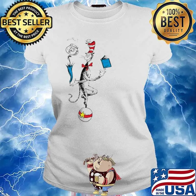Dr. Seuss The Cat In The Hat Balancing Act Raglan Baseball Shirt Ladies tee
