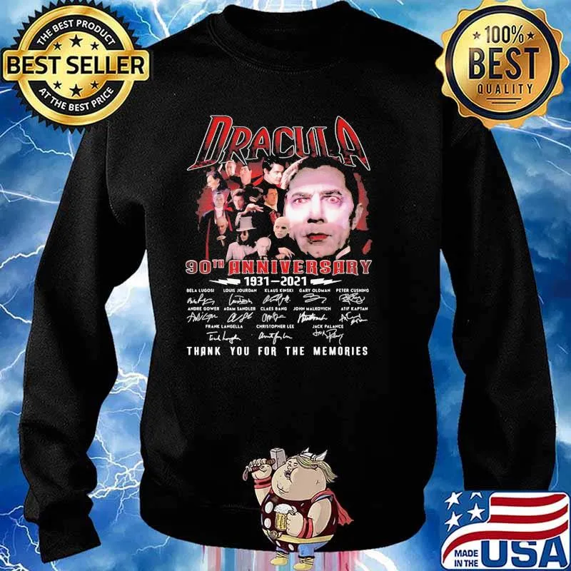 Dracula 90th Anniversary 1931 2021 Thank You For The Memories Signature Shirt Sweater