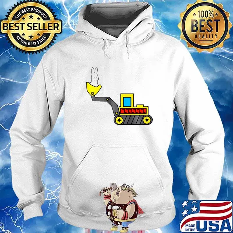 Easter Egg Bunny Excavator Bulldozer Shirt Hoodie