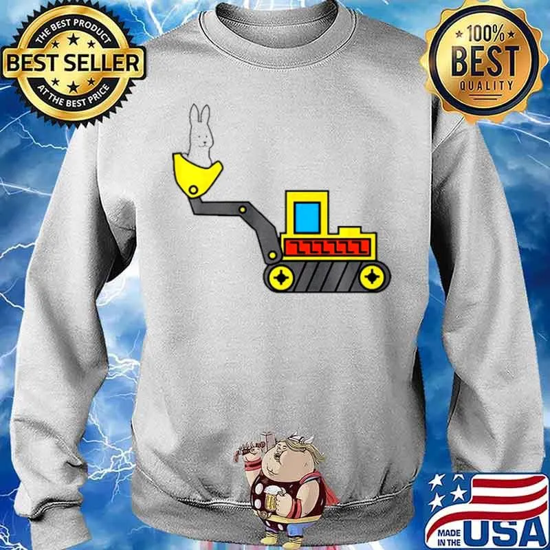 Easter Egg Bunny Excavator Bulldozer Shirt Sweater