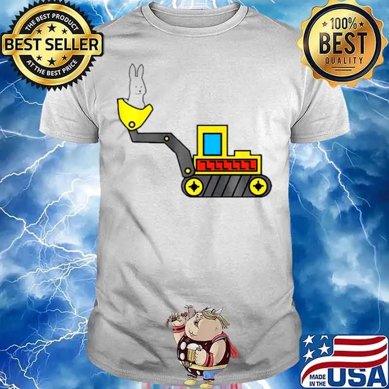 Easter Egg Bunny Excavator Bulldozer Shirt