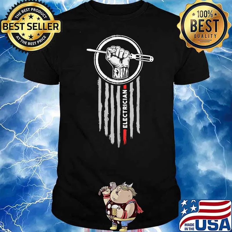 Electrician American flag shirt