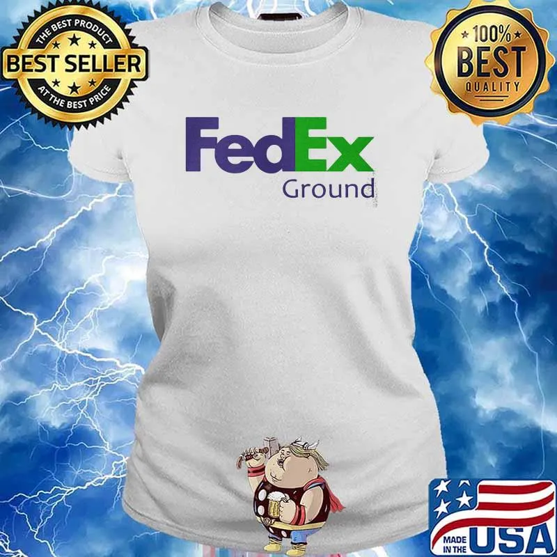 Fedex Ground Logo Blue Green Shirt Ladies tee