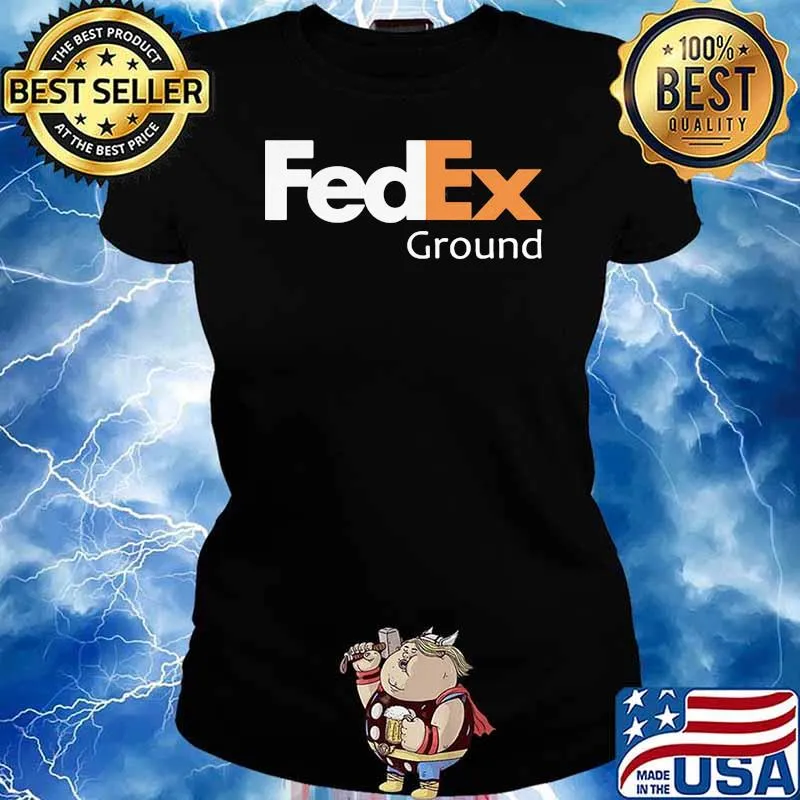 Fedex Ground Logo White Orange Shirt Ladies tee