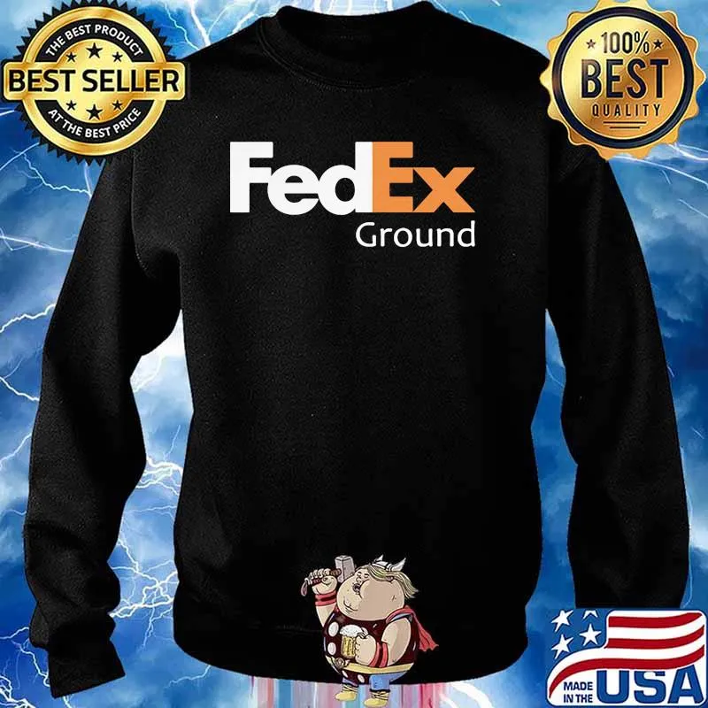 Fedex Ground Logo White Orange Shirt Sweater