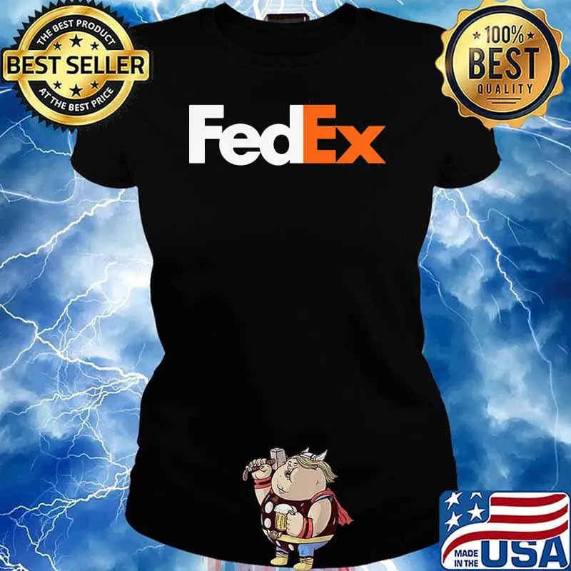 Fedex Logo White Orange Shirt Ladies tee
